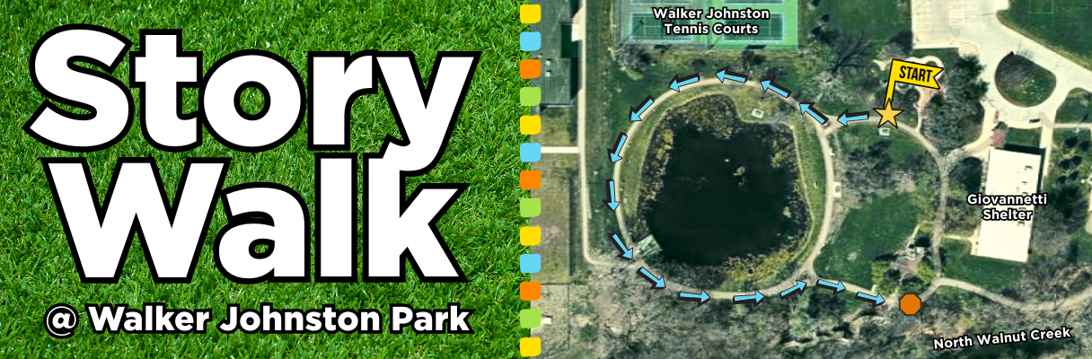 StoryWalk banner with trail map