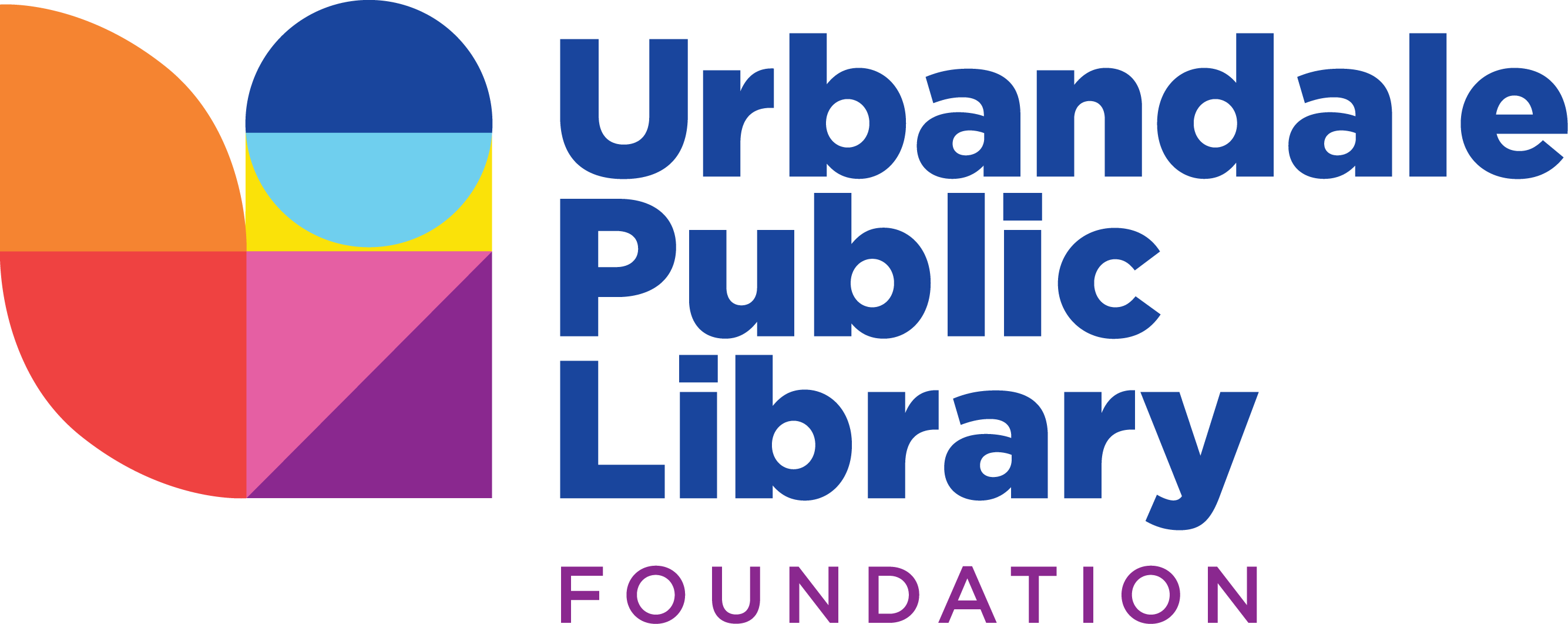Urbandale Public Library logo with Foundation added underneath as a subheading